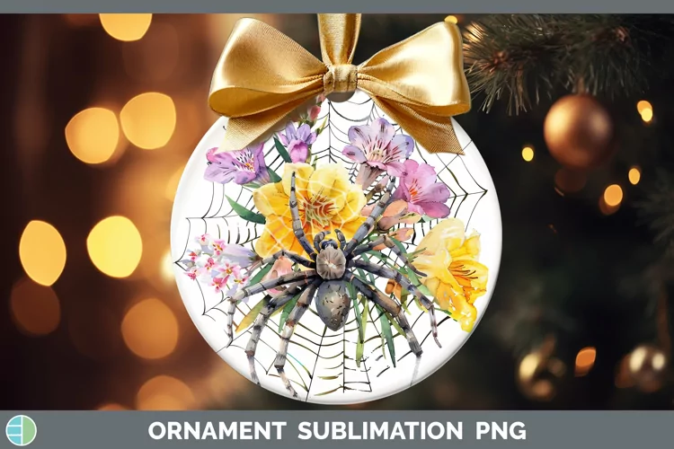 Halloween Spiderweb Flowers Freesia Ornament Sublimation Bau