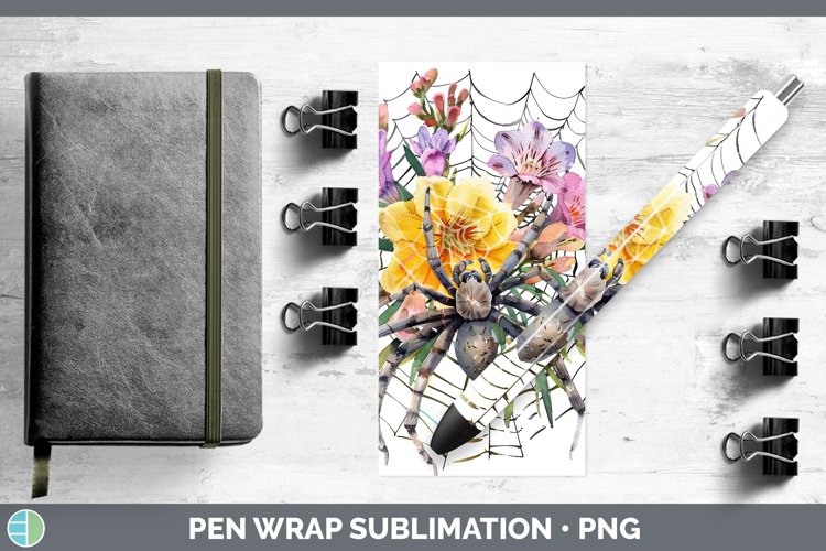 GorgeousHalloween Spiderweb Flowers Pen Wrap design.