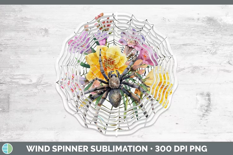 Halloween Spiderweb Flowers Freesia Wind Spinner Sublimation