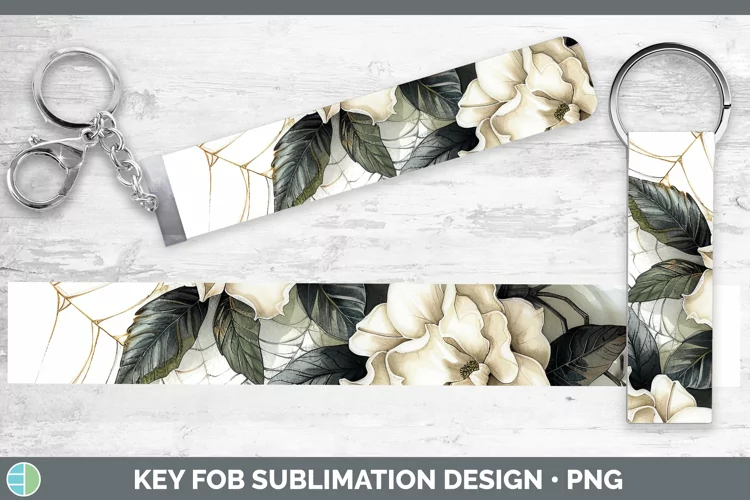 Halloween Spiderweb Flowers Gardenia Key Fob Sublimation Wri