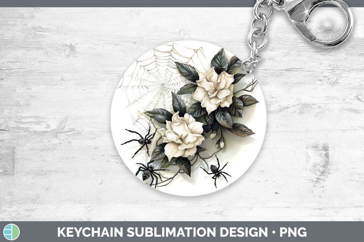 GorgeousHalloween Spiderweb Flowers Keychain design.