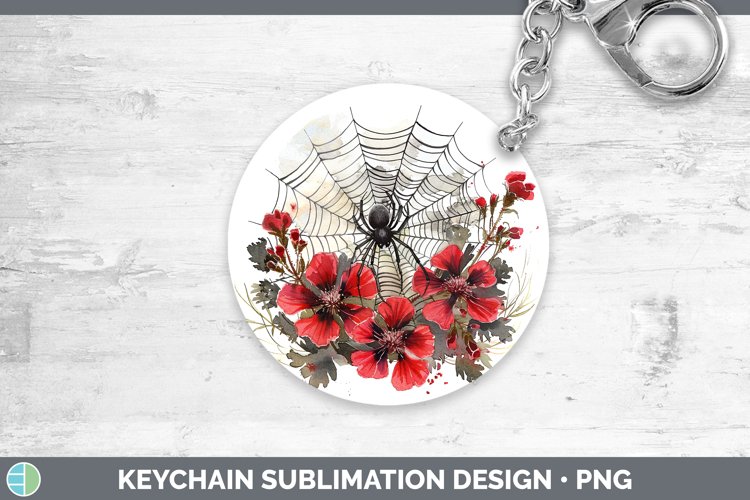 GorgeousHalloween Spiderweb Flowers Keychain design.