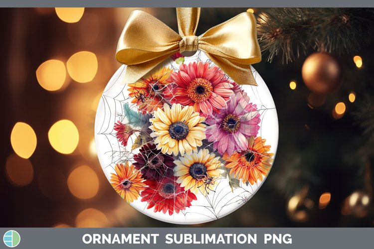 GorgeousHalloween Spiderweb Flowers Ornament design.