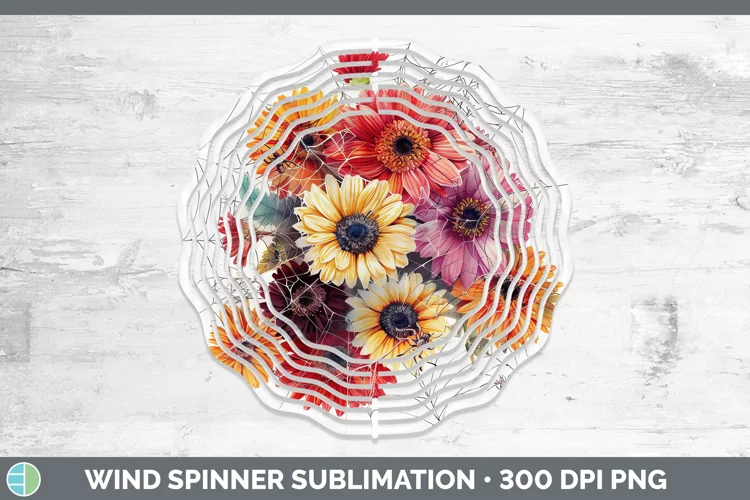 Halloween Spiderweb Flowers Gerbera Daisy Wind Spinner Subli