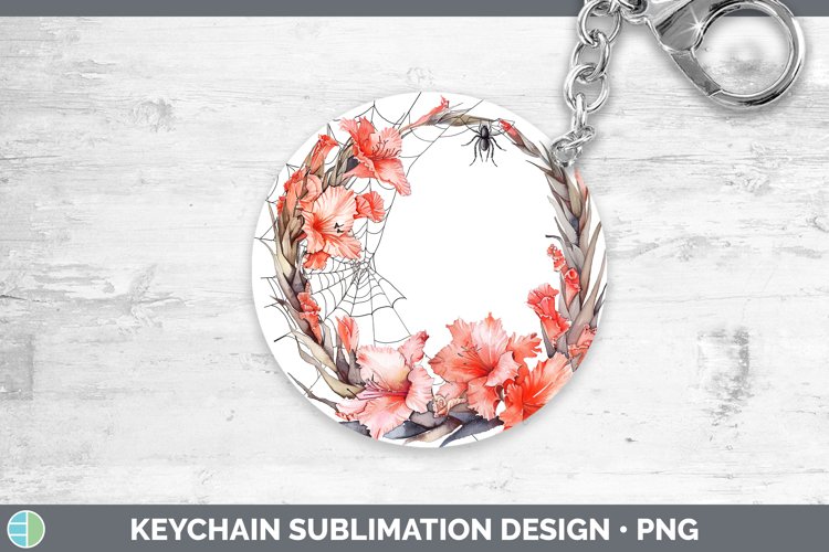 GorgeousHalloween Spiderweb Flowers Keychain design.