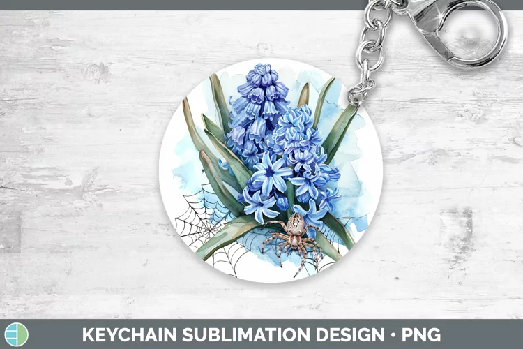 Halloween Spiderweb Flowers Hyacinth Keychain Sublimation Ke