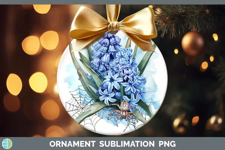 Halloween Spiderweb Flowers Hyacinth Ornament Sublimation Ba