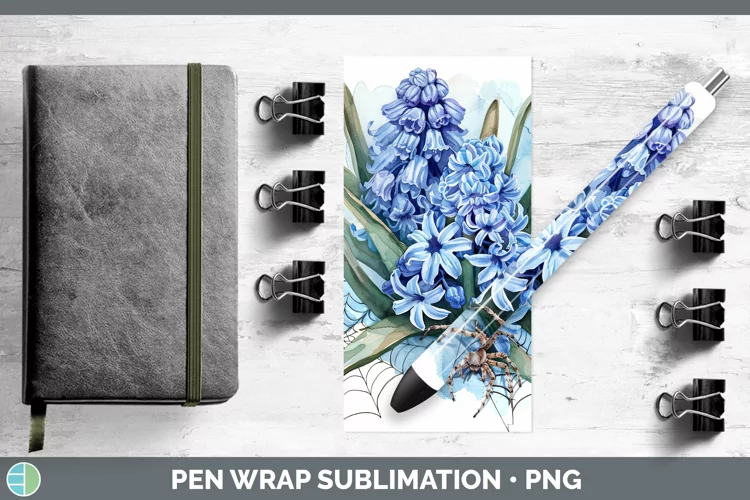 Halloween Spiderweb Flowers Hyacinth Pen Wrap Sublimation Ep