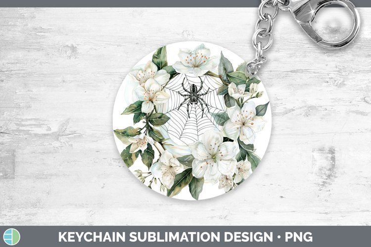 GorgeousHalloween Spiderweb Flowers Keychain design.