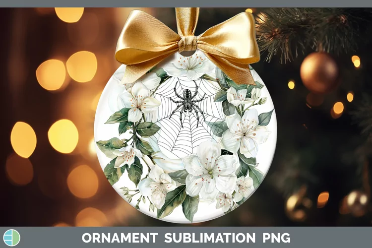 Halloween Spiderweb Flowers Jasmine Ornament Sublimation Bau