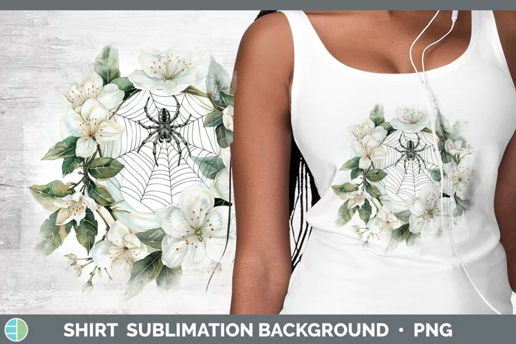 Halloween Spiderweb Flowers Jasmine Shirt Sublimation Sublim