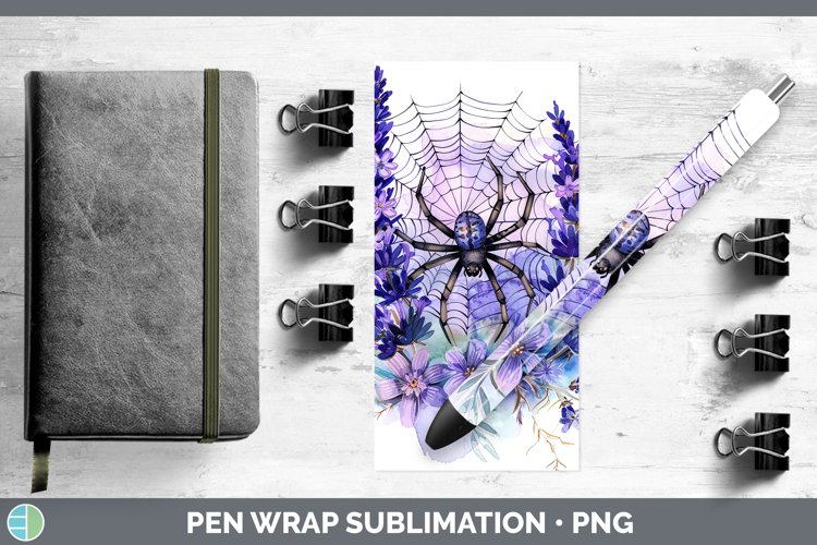 GorgeousHalloween Spiderweb Flowers Pen Wrap design.