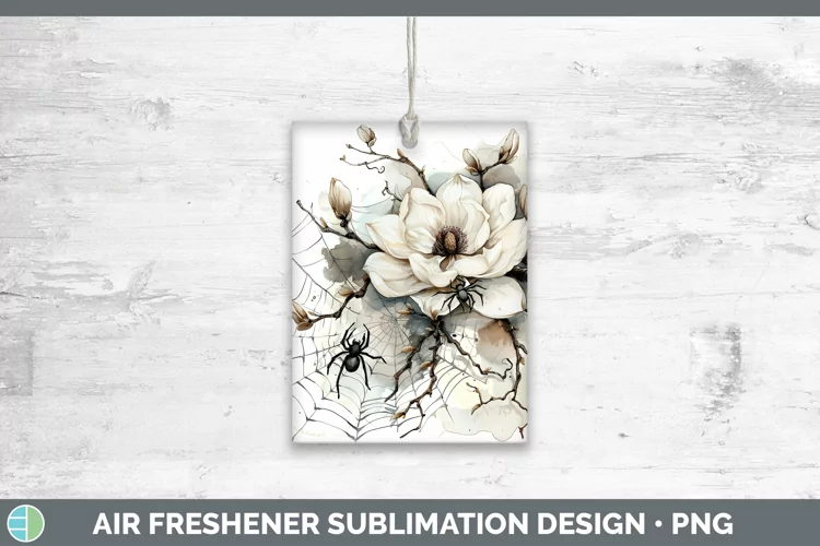 Halloween Spiderweb Flowers Magnolia Air Freshener Sublimati