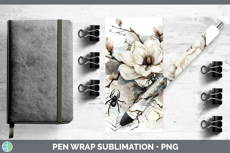 GorgeousHalloween Spiderweb Flowers Pen Wrap design.