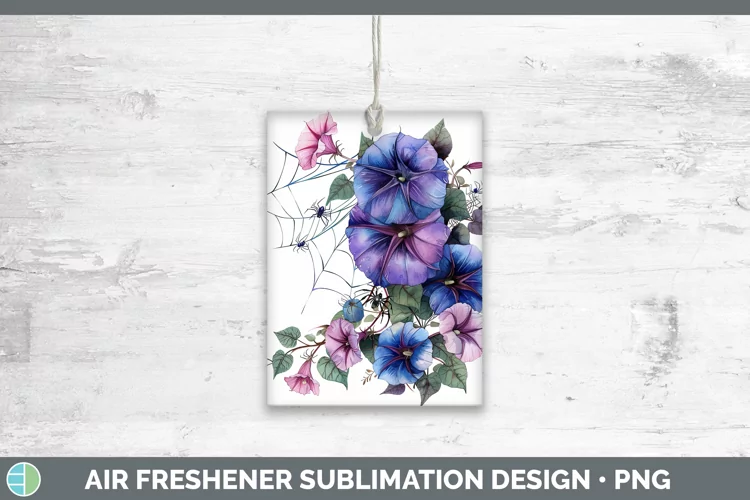 Halloween Spiderweb Flowers Morning Glory Air Freshener Subl