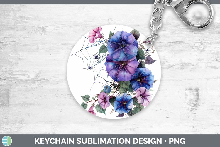 GorgeousHalloween Spiderweb Flowers Keychain design.