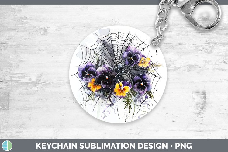 GorgeousHalloween Spiderweb Flowers Keychain design.