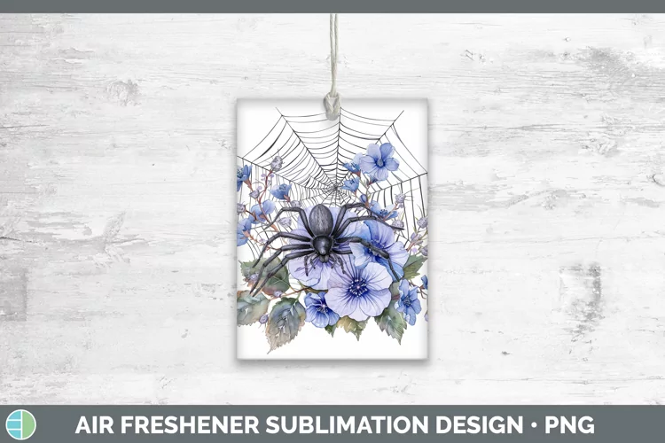 Halloween Spiderweb Flowers Periwinkle Air Freshener Sublima