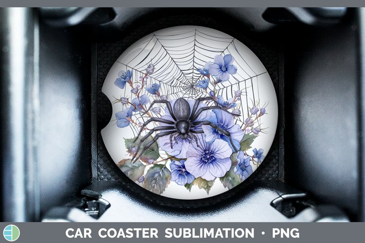 GorgeousHalloween Spiderweb Flowers Car Coaster design.