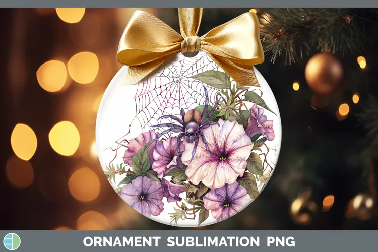 Halloween Spiderweb Flowers Petunia Ornament Sublimation Bau