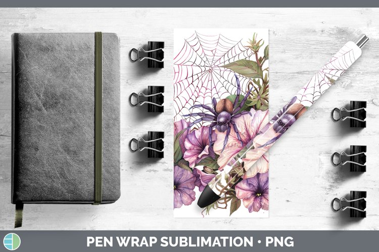 GorgeousHalloween Spiderweb Flowers Pen Wrap design.