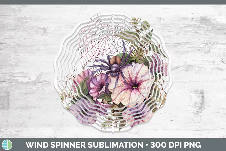 Halloween Spiderweb Flowers Petunia Wind Spinner Sublimation