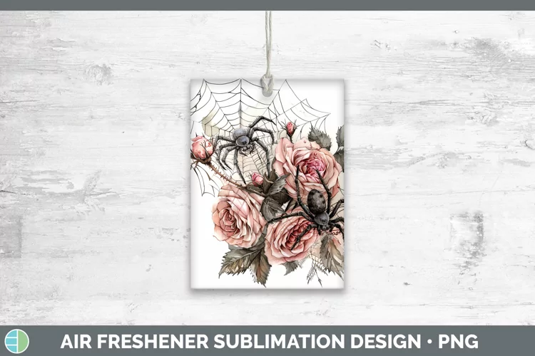 Halloween Spiderweb Flowers Rose Air Freshener Sublimation C