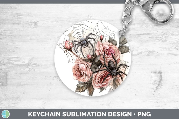GorgeousHalloween Spiderweb Flowers Keychain design.