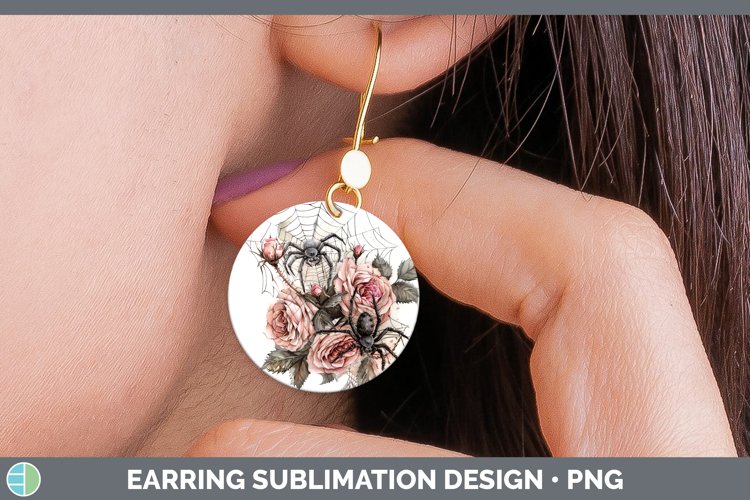 GorgeousHalloween Spiderweb Flowers Round Earrings design.