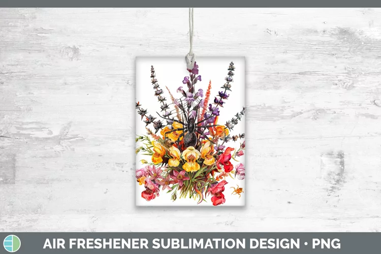 Halloween Spiderweb Flowers Snapdragon Air Freshener Sublima