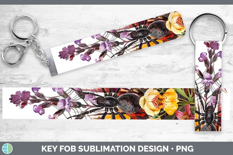 Halloween Spiderweb Flowers Snapdragon Key Fob Sublimation W