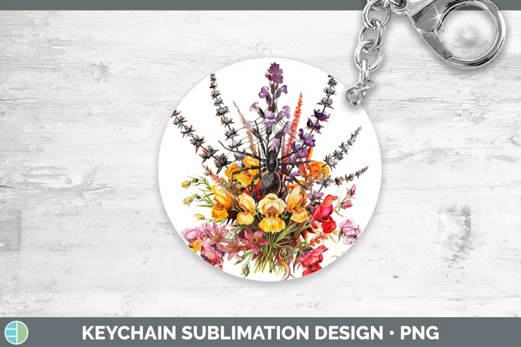 Halloween Spiderweb Flowers Snapdragon Keychain Sublimation