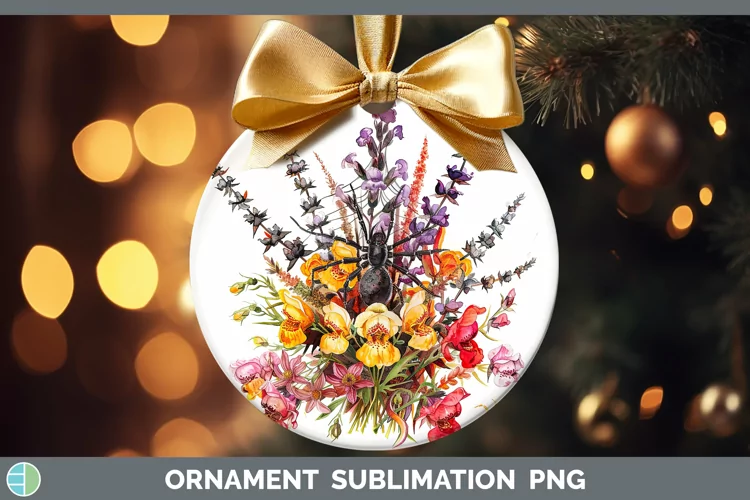 Halloween Spiderweb Flowers Snapdragon Ornament Sublimation