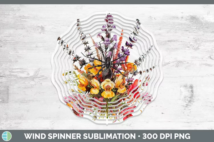 Halloween Spiderweb Flowers Snapdragon Wind Spinner Sublimat