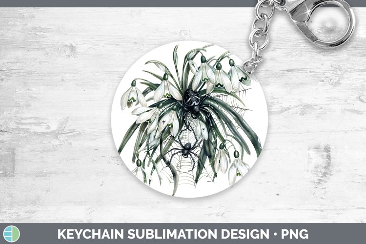 GorgeousHalloween Spiderweb Flowers Keychain design.