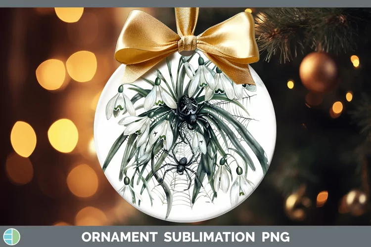Halloween Spiderweb Flowers Snowdrop Ornament Sublimation Ba