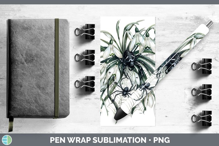 GorgeousHalloween Spiderweb Flowers Pen Wrap design.