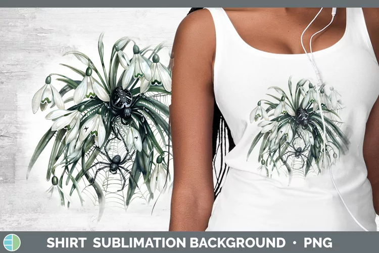 Halloween Spiderweb Flowers Snowdrop Shirt Sublimation Subli