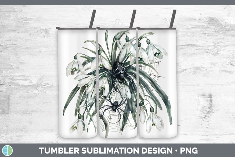 Halloween Spiderweb Flowers Snowdrop Tumbler Sublimation 20