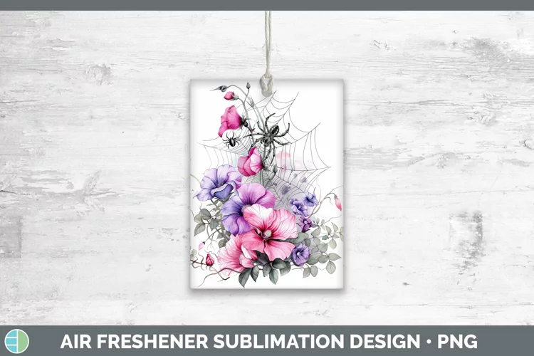Halloween Spiderweb Flowers Sweet Pea Air Freshener Sublimat