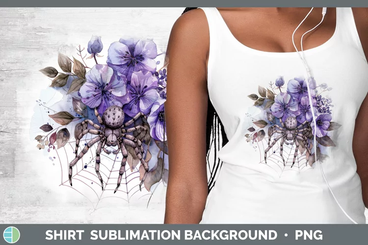 Halloween Spiderweb Flowers Violet Shirt Sublimation Sublima