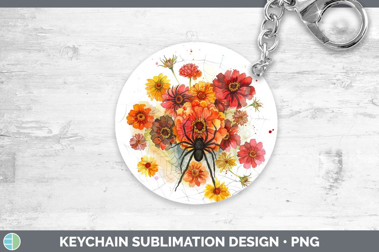 GorgeousHalloween Spiderweb Flowers Keychain design.