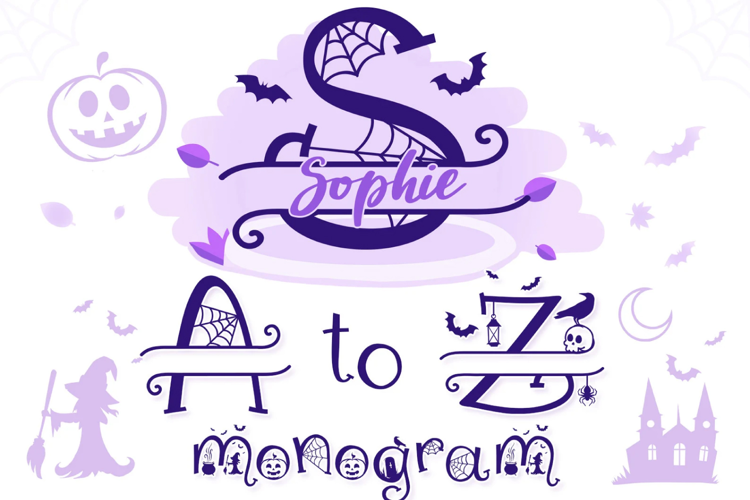 Halloween Monogram Split SVG Alphabet