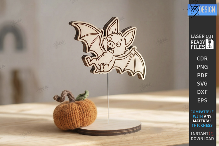 Cute Halloween Bat Stand Laser Cut | Halloween Spook | CNC