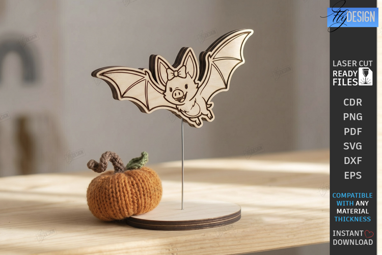 Cute Halloween Bat Stand Laser Cut | Halloween Spook | CNC