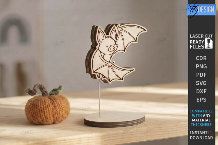 Cute Halloween Bat Stand Laser Cut | Halloween Spook | CNC