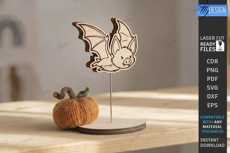 Cute Halloween Bat Stand Laser Cut | Halloween Spook | CNC