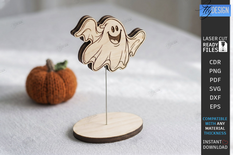 Cute Halloween Ghost Stand Laser Cut | Halloween Spook | CNC