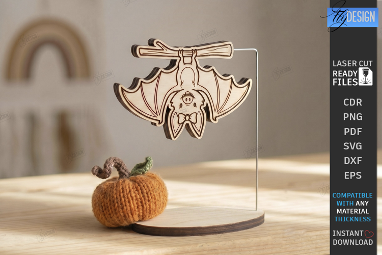 Cute Halloween Bat Stand Laser Cut | Halloween Spook | CNC