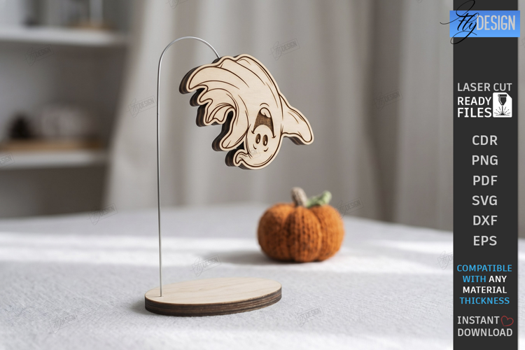 Cute Halloween Ghost Stand Laser Cut | Halloween Spook | CNC